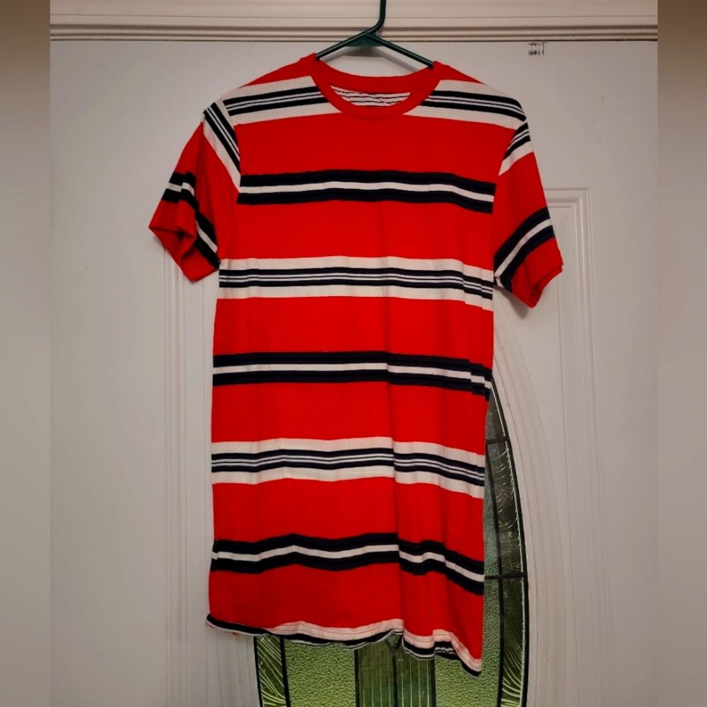 Denim & flower stripped shirt